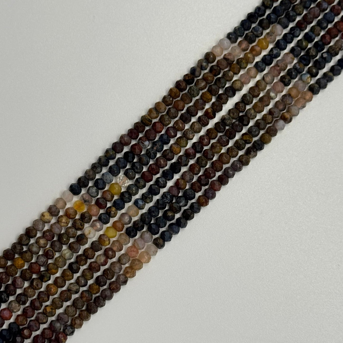Faceted Pietersite Rondelle Beads
