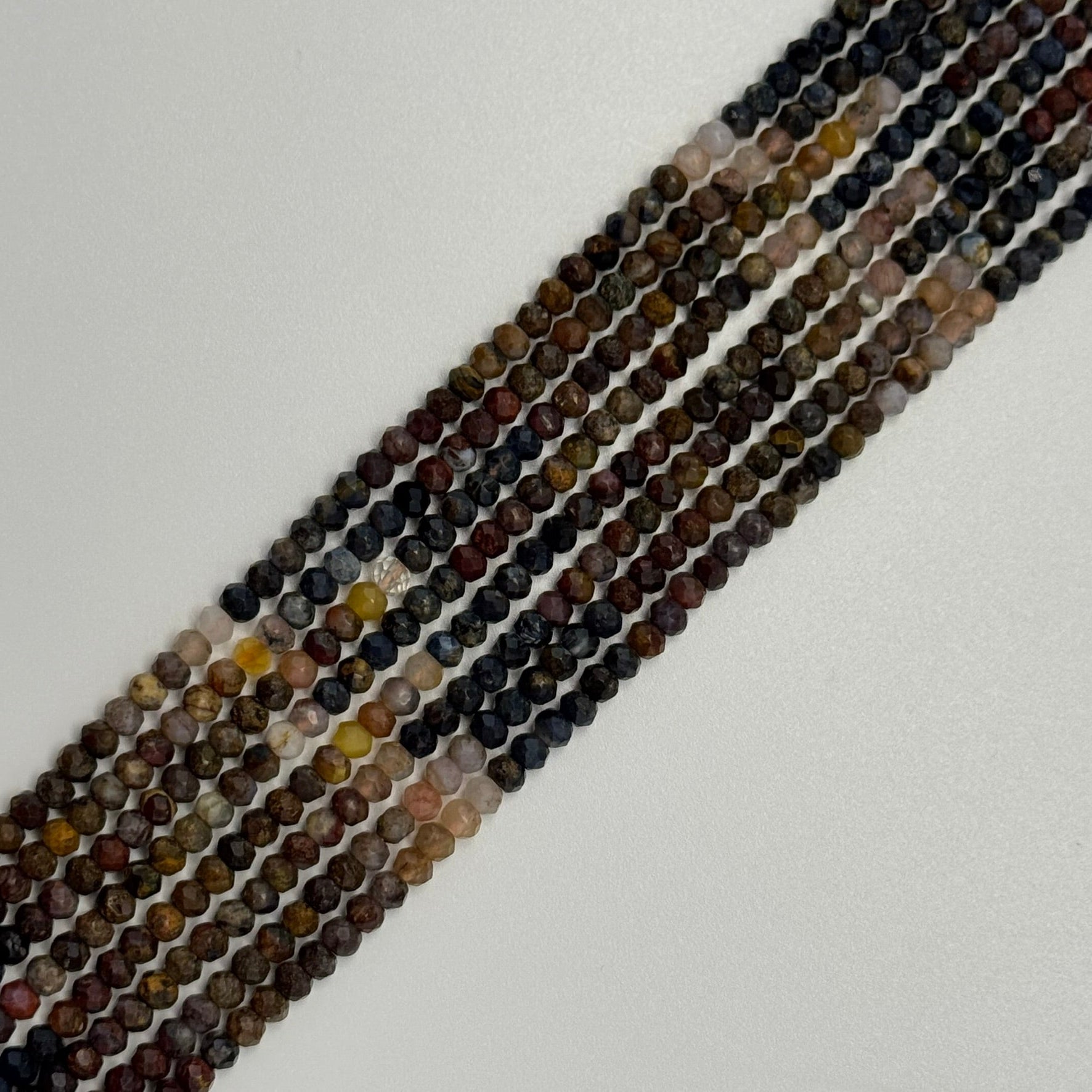 Faceted Pietersite Rondelle Beads