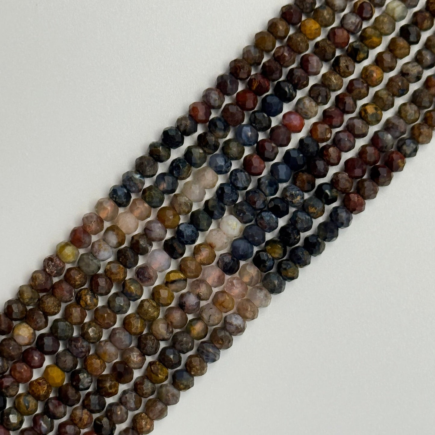 Faceted Pietersite Rondelle Beads