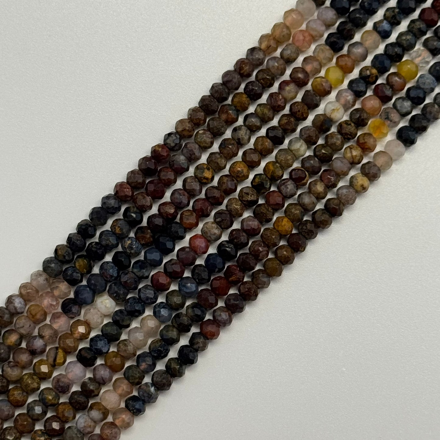 Faceted Pietersite Rondelle Beads