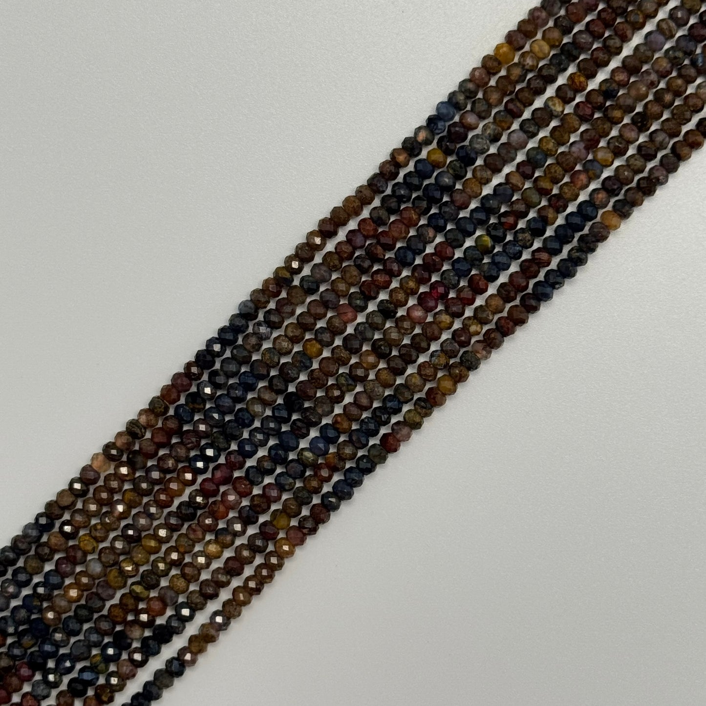 Faceted Pietersite Rondelle Beads