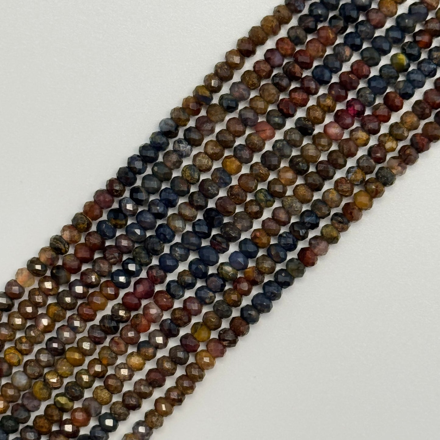 Faceted Pietersite Rondelle Beads