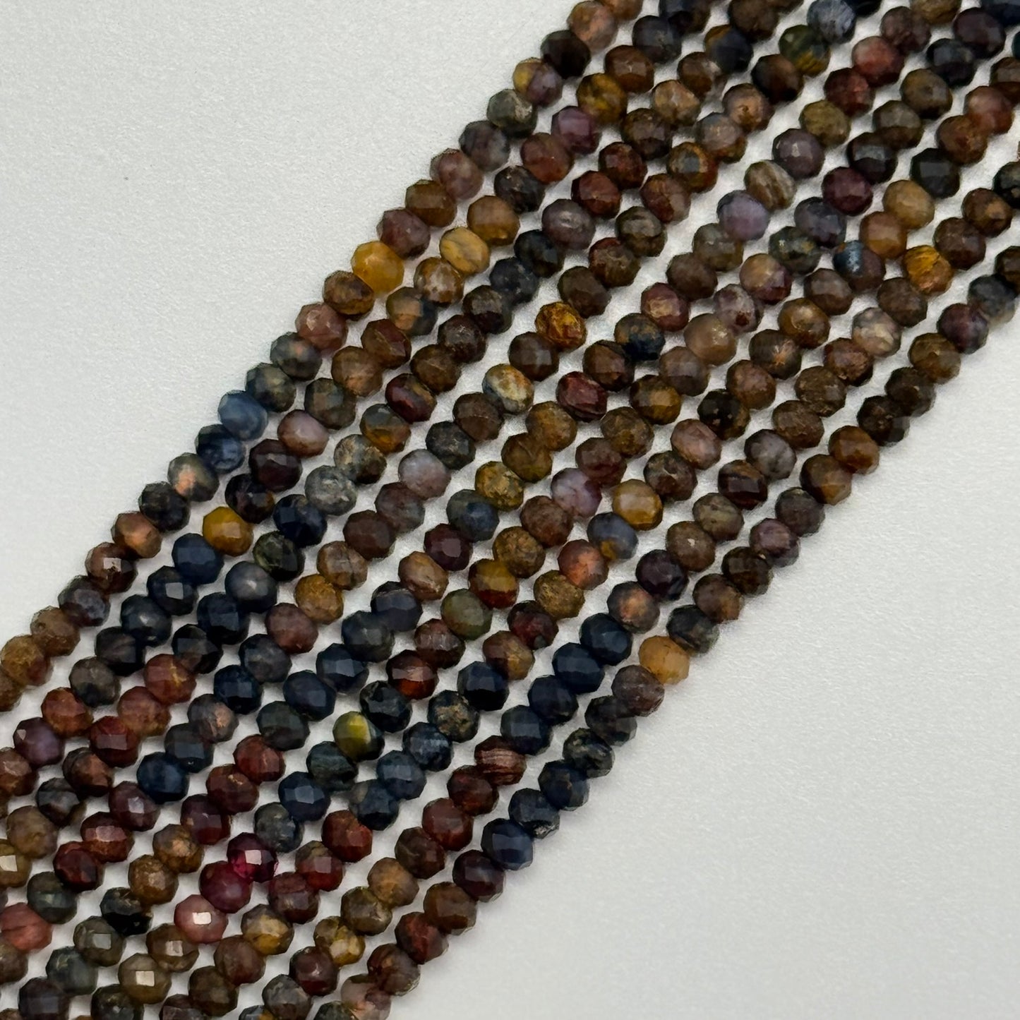 Faceted Pietersite Rondelle Beads