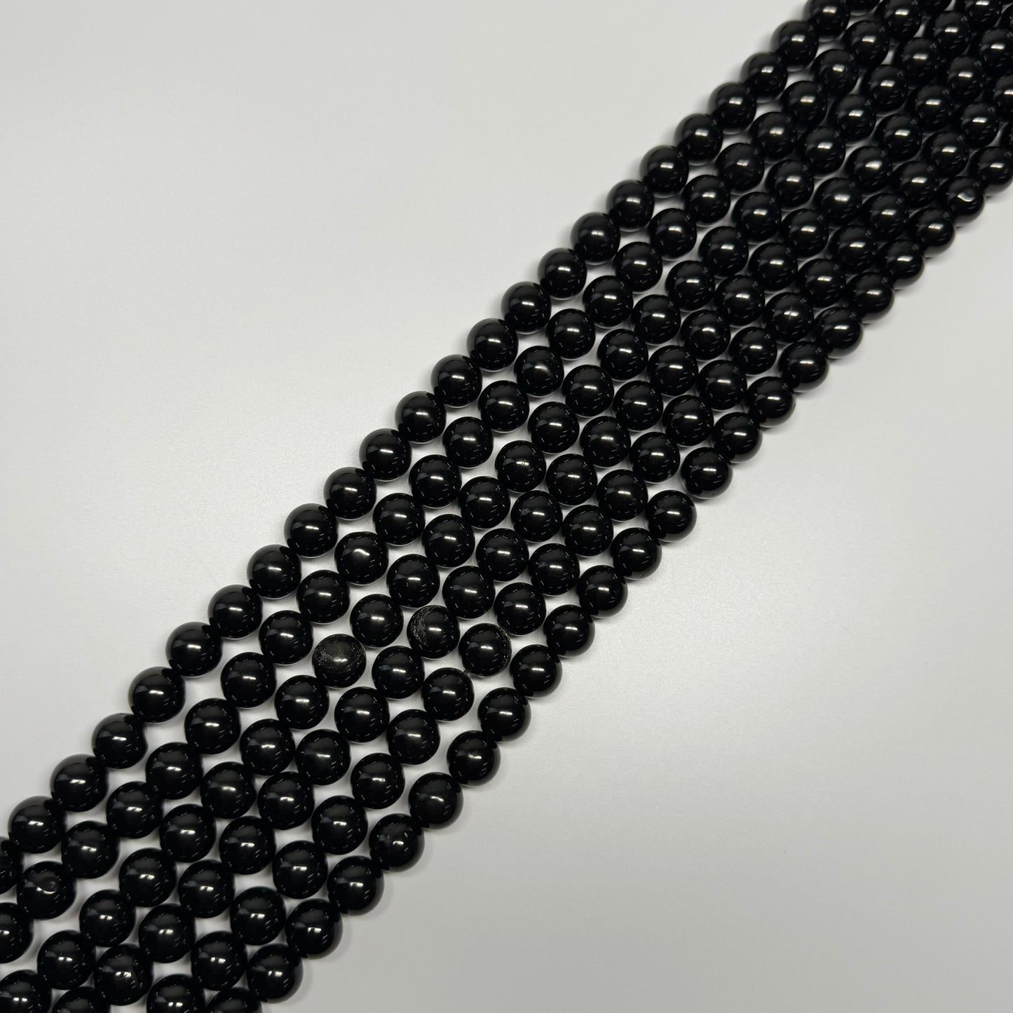 Jet Polished  Round Beads