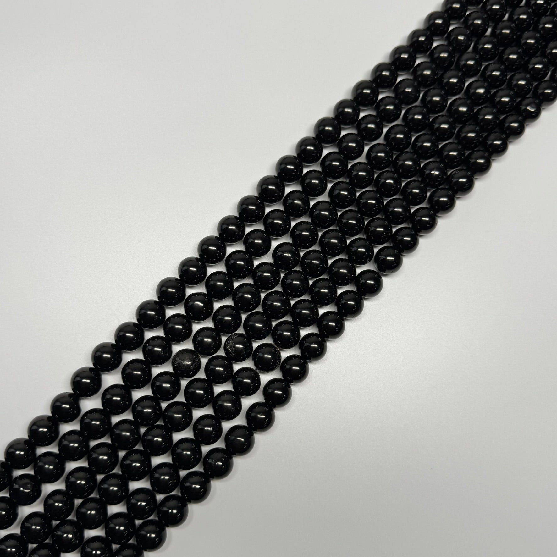 Jet Polished  Round Beads