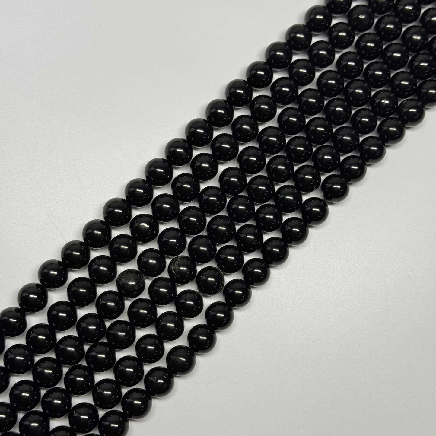Jet Polished  Round Beads