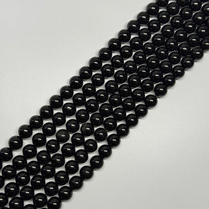 Jet Polished  Round Beads