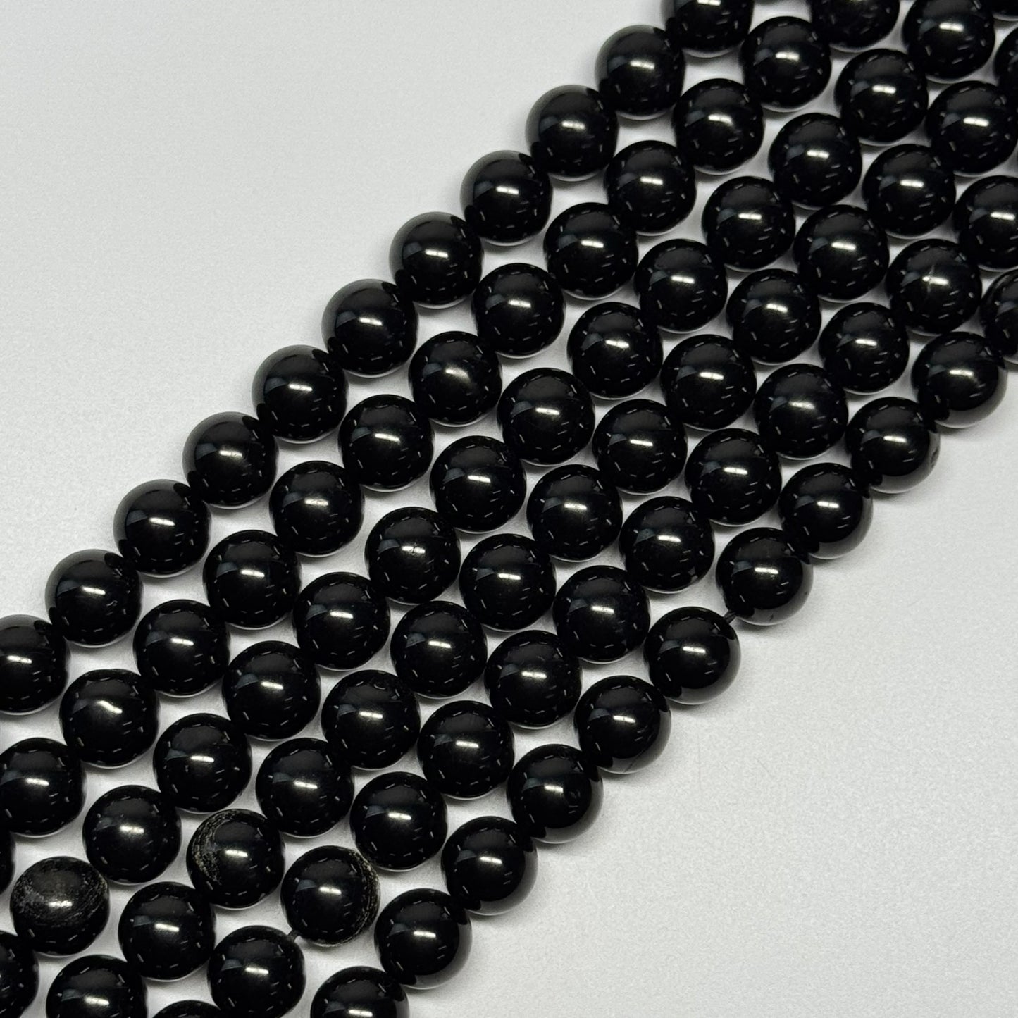 Jet Polished  Round Beads