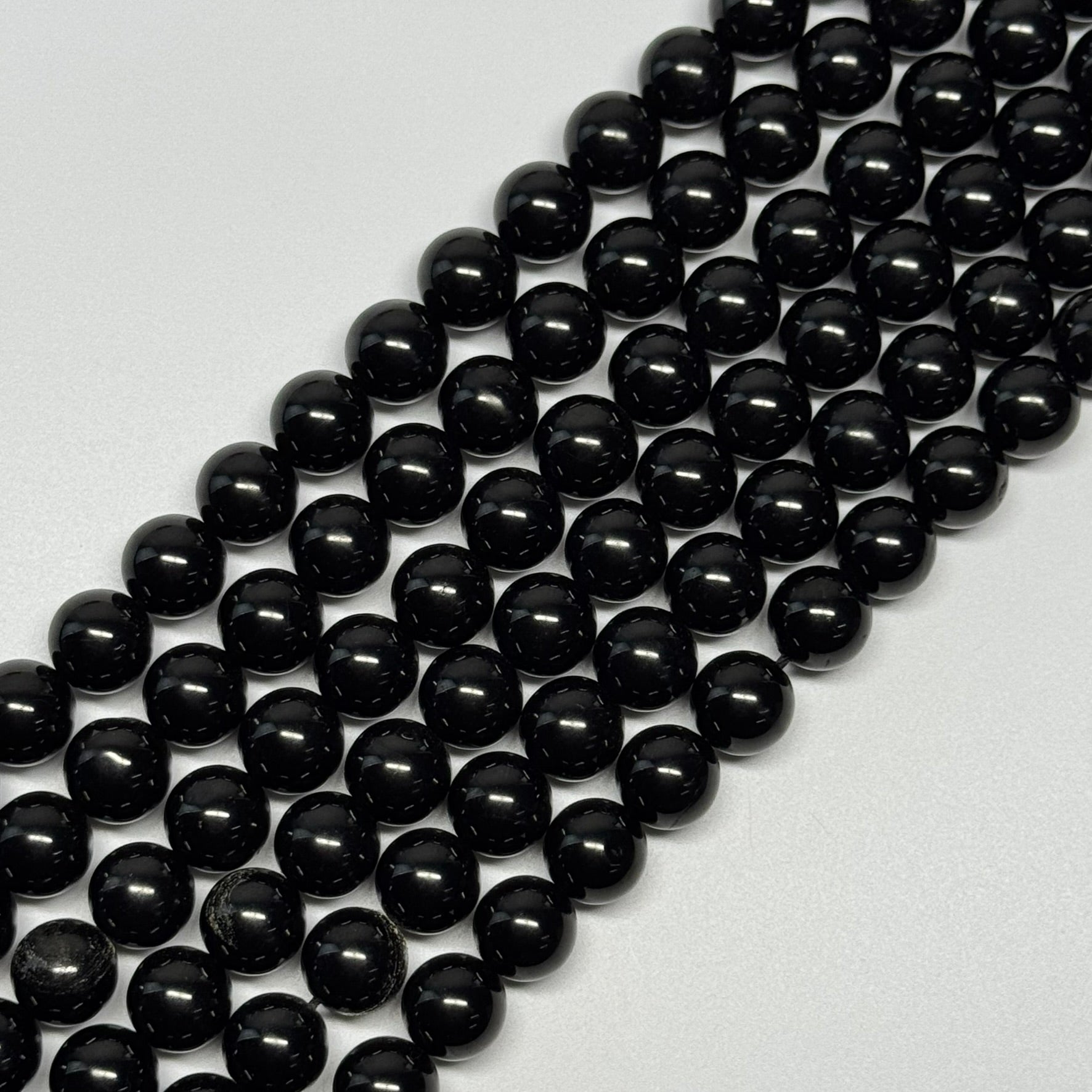 Jet Polished  Round Beads
