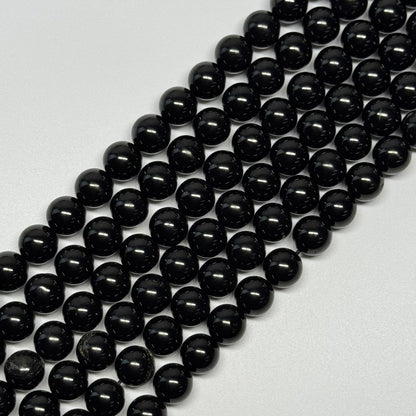 Jet Polished  Round Beads