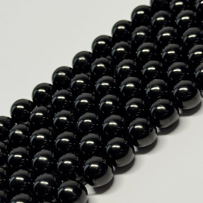 Jet Polished  Round Beads