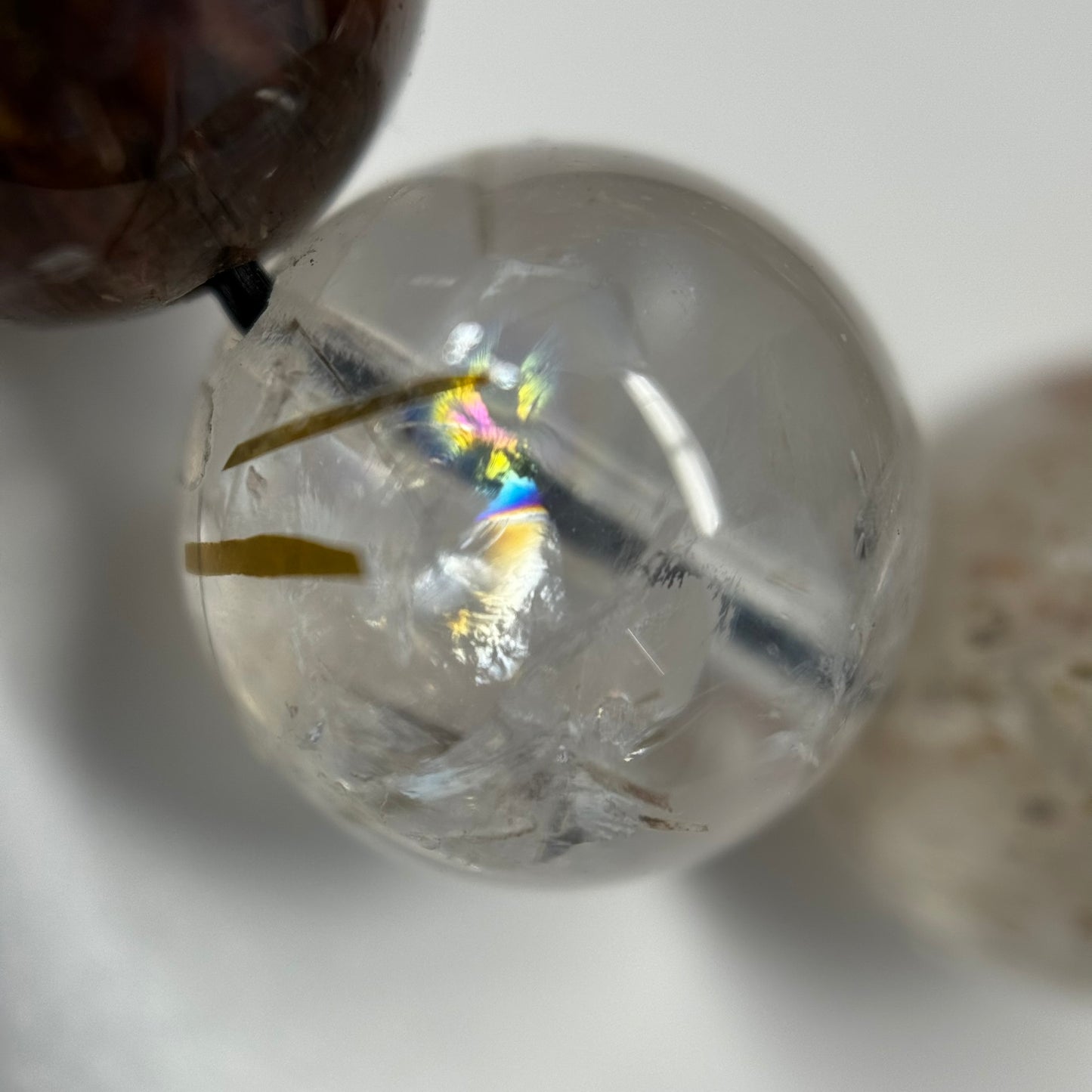 Red Rutilated Quartz Polished Round Beads