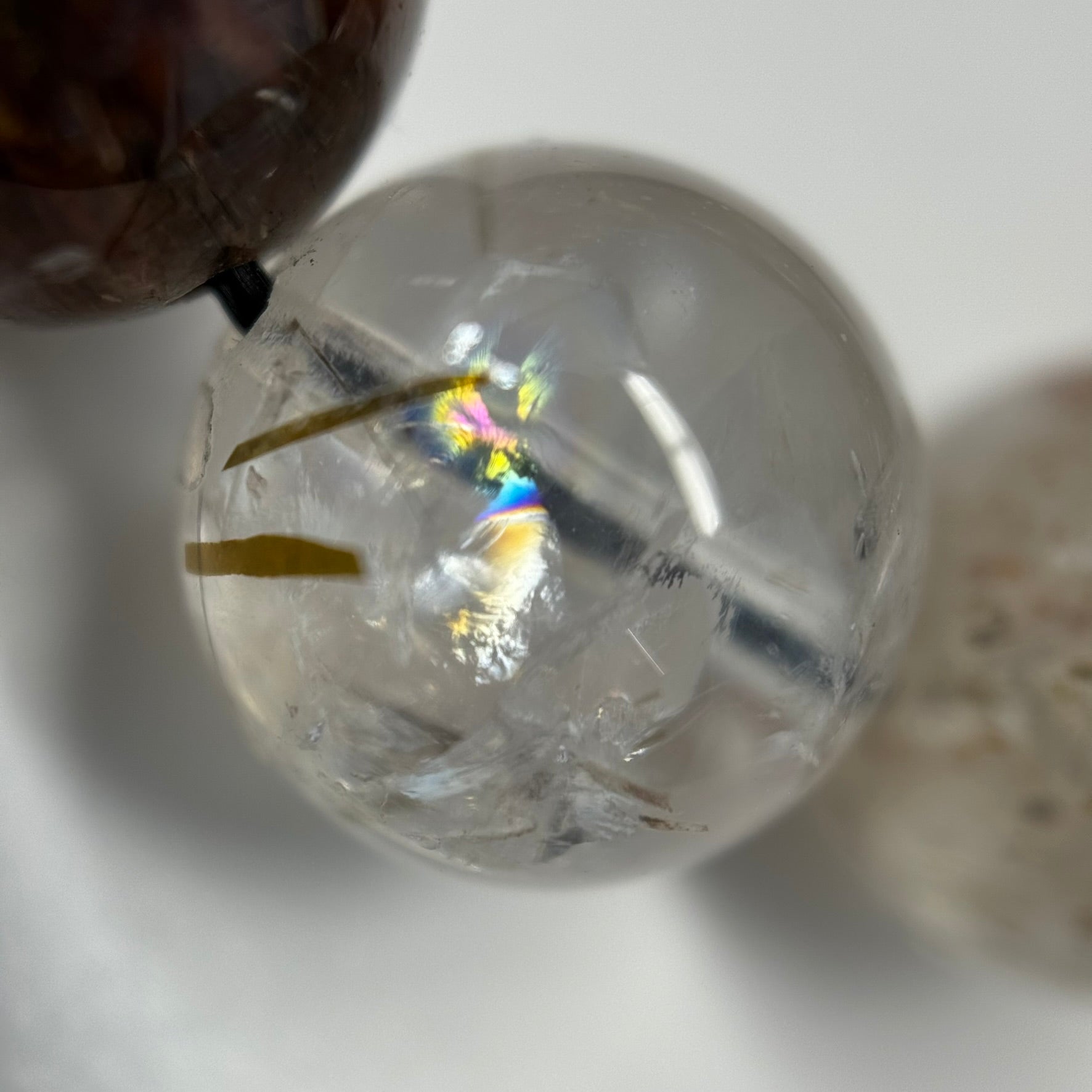 Red Rutilated Quartz Polished Round Beads