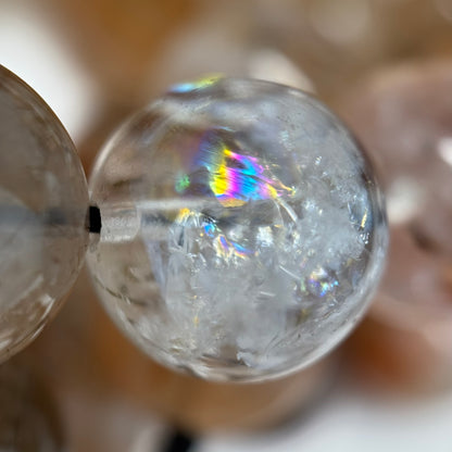 Red Rutilated Quartz Polished Round Beads
