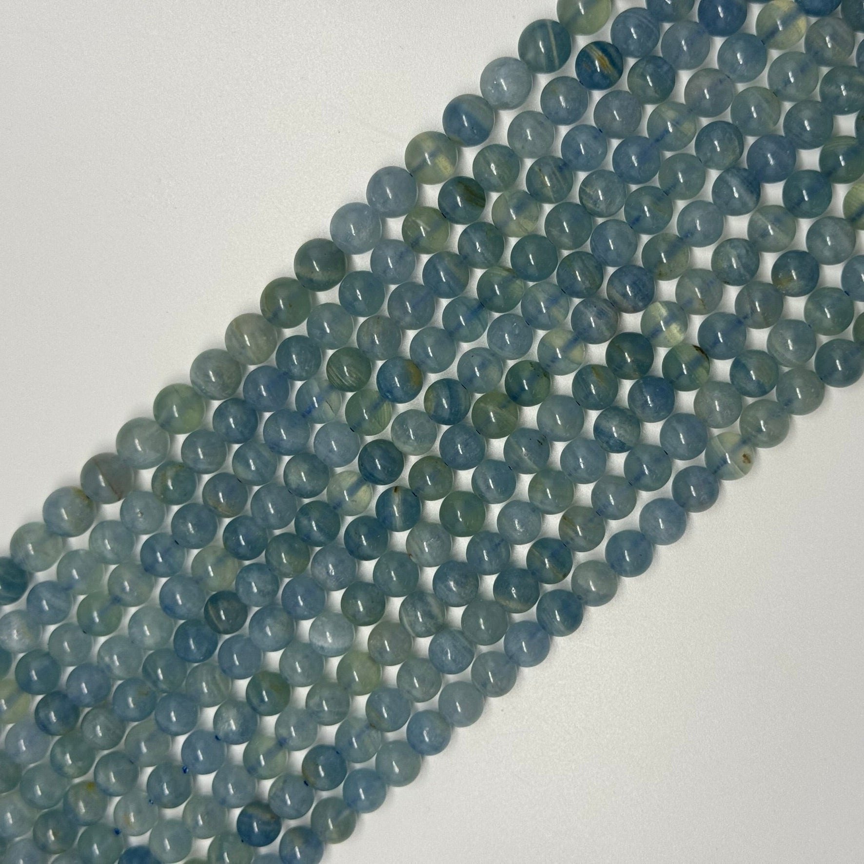 Natural Celestite Polished Round Beads
