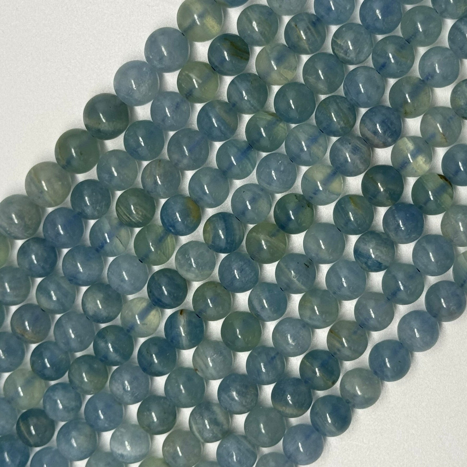 Natural Celestite Polished Round Beads