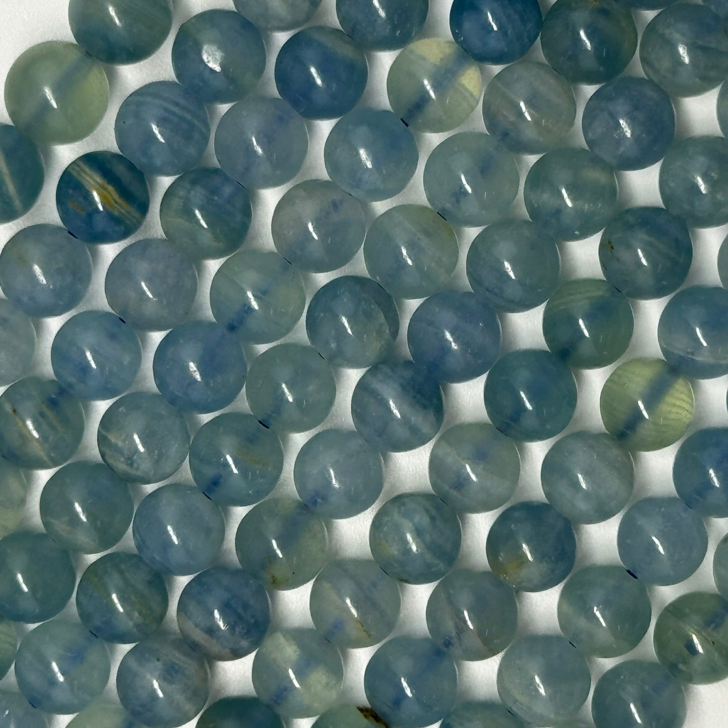 Natural Celestite Polished Round Beads