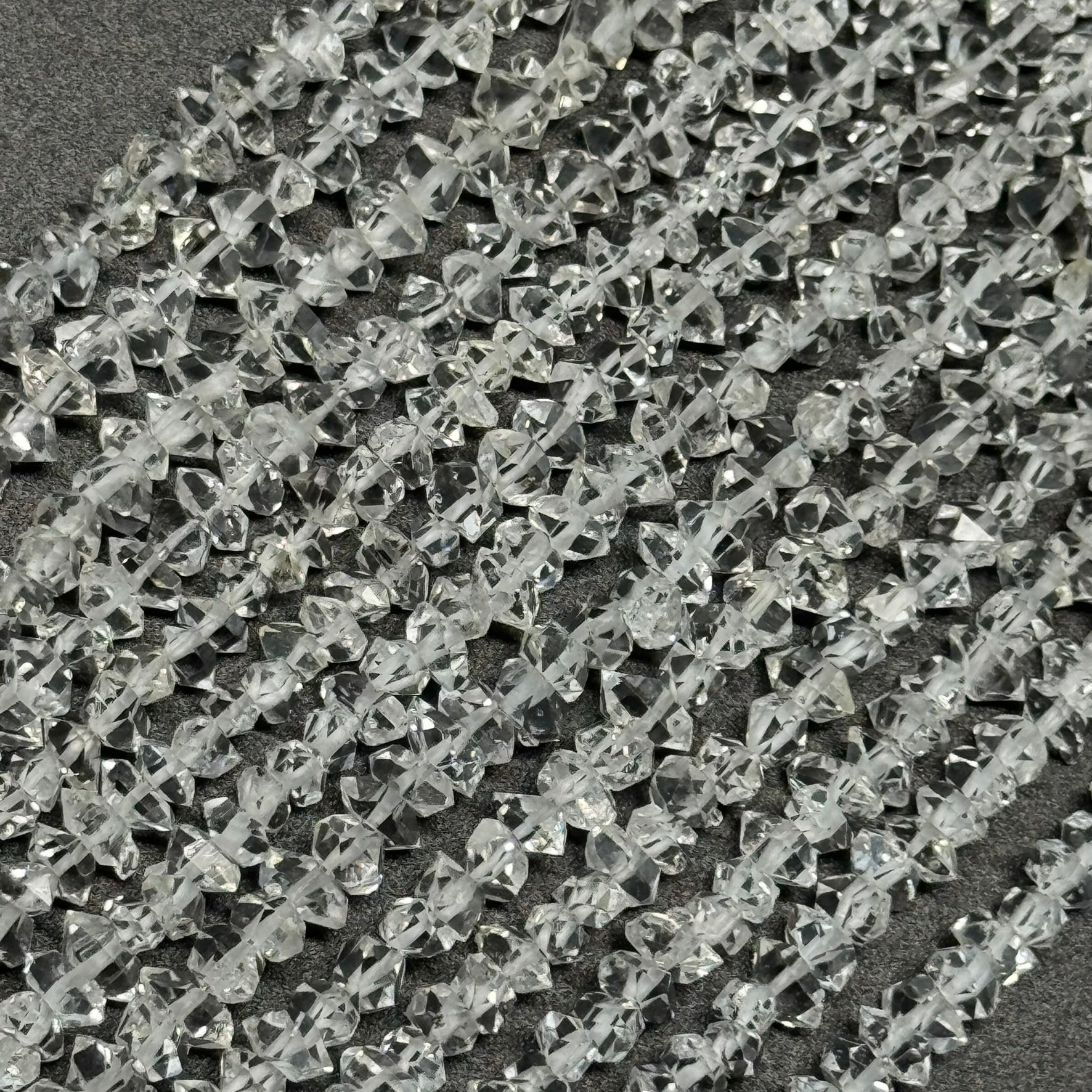 Herkimer Diamond Cut Gemstone Beads