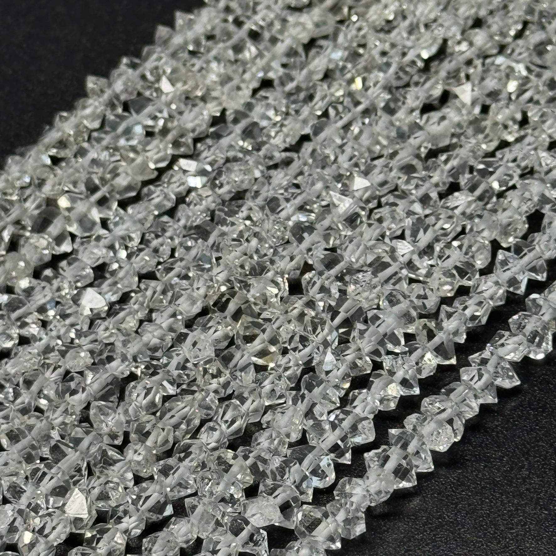 Herkimer Diamond Cut Gemstone Beads