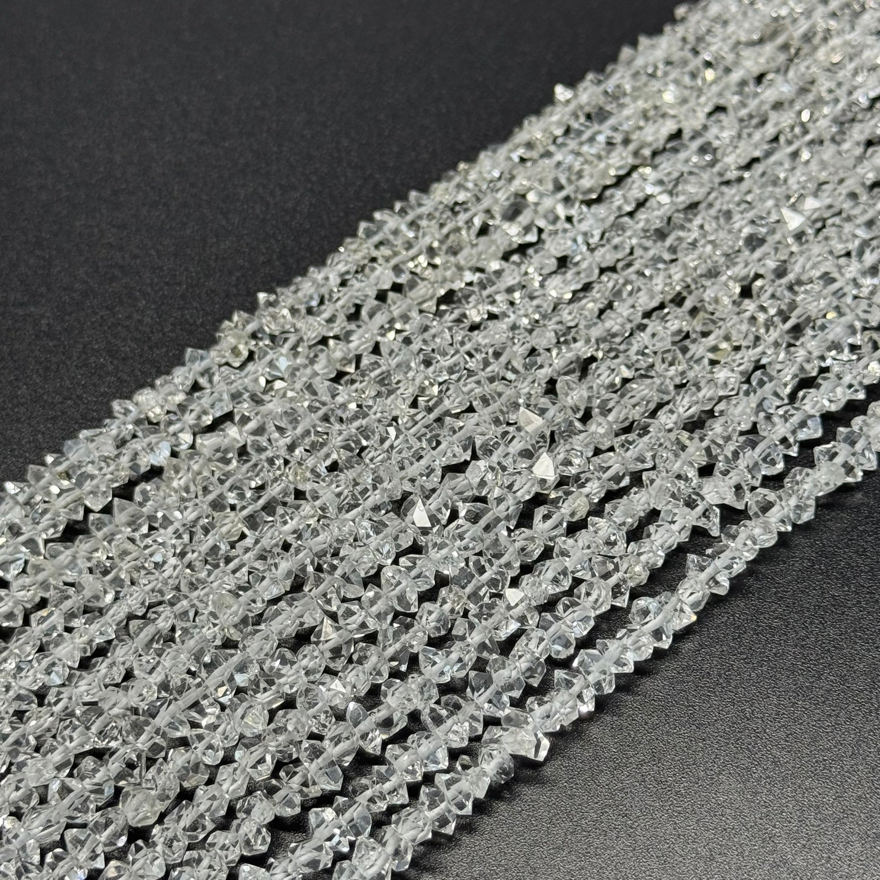 Herkimer Diamond Cut Gemstone Beads