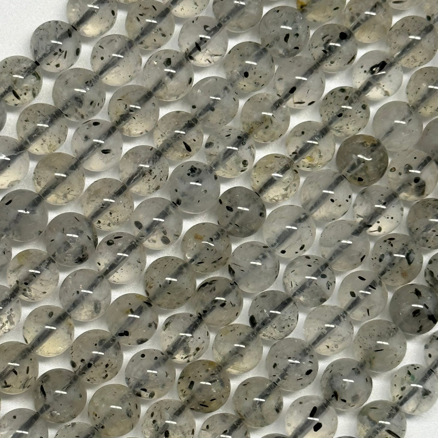 Space Mica Quartz Polished Round Beads