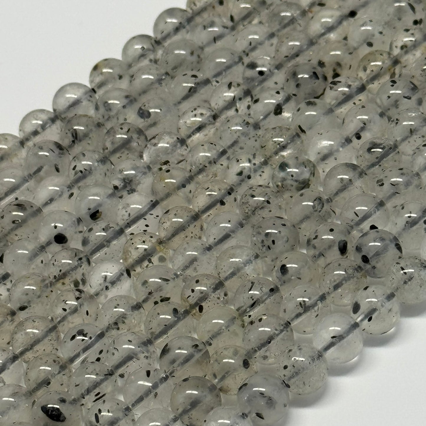 Space Mica Quartz Polished Round Beads