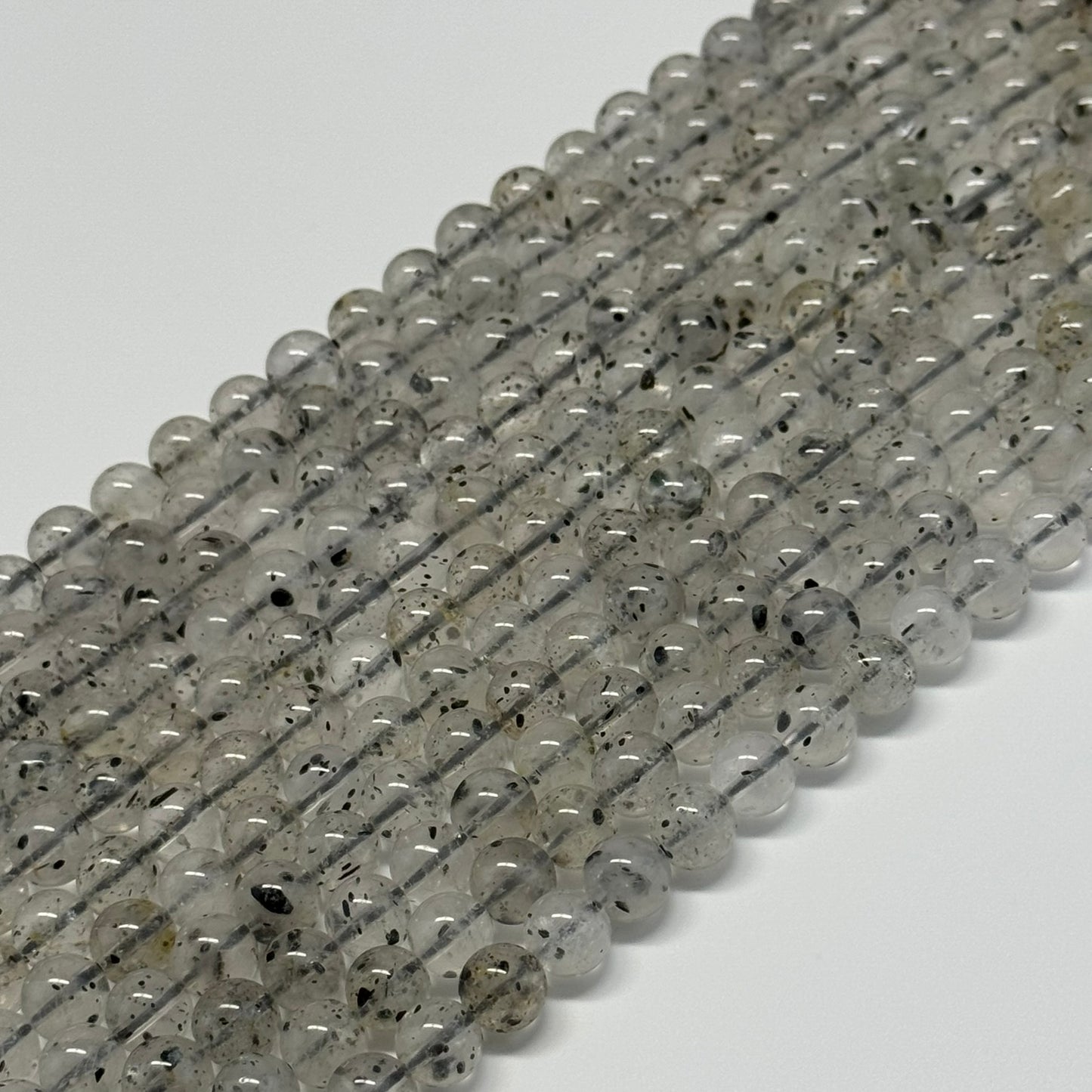 Space Mica Quartz Polished Round Beads