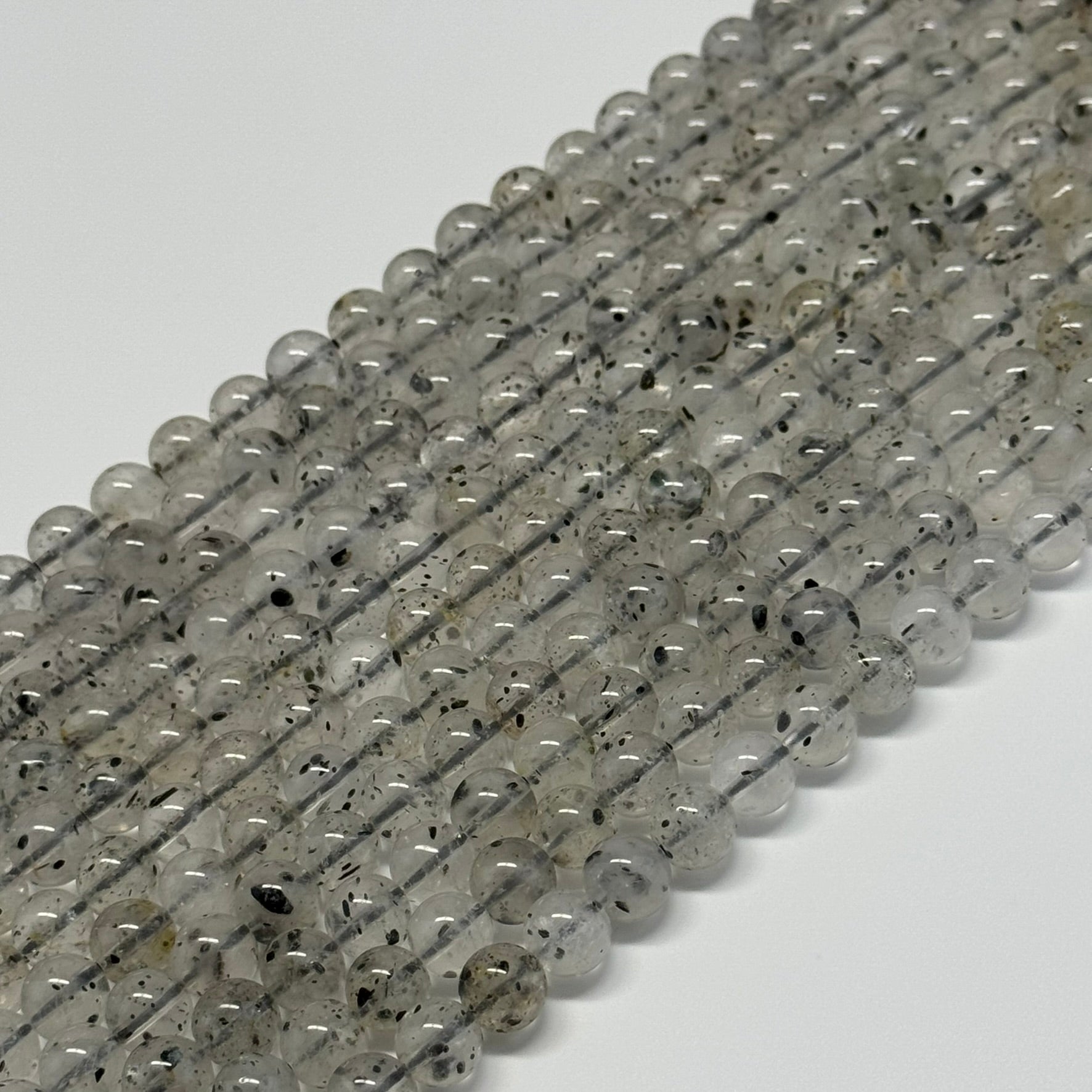 Space Mica Quartz Polished Round Beads