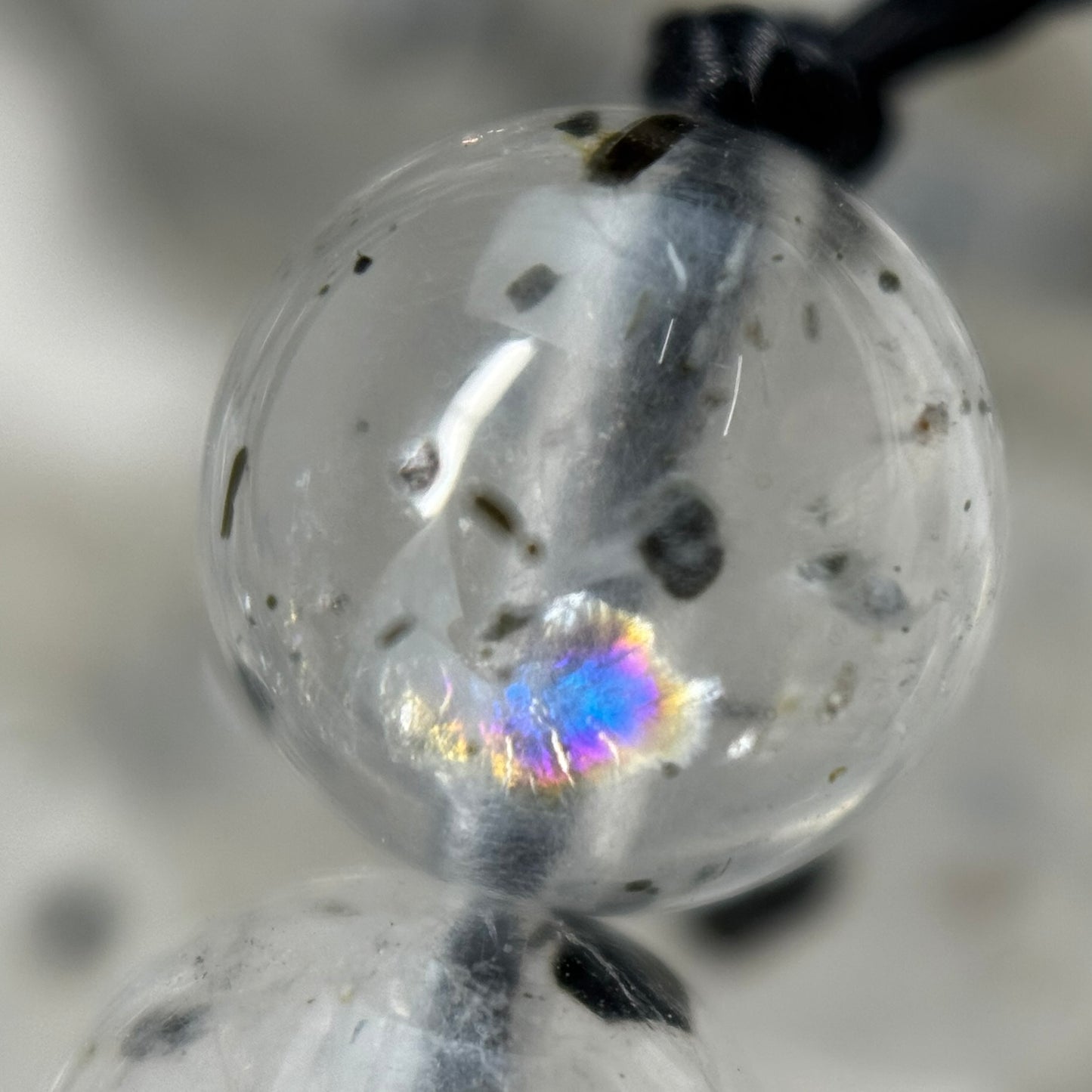 Space Mica Quartz Polished Round Beads