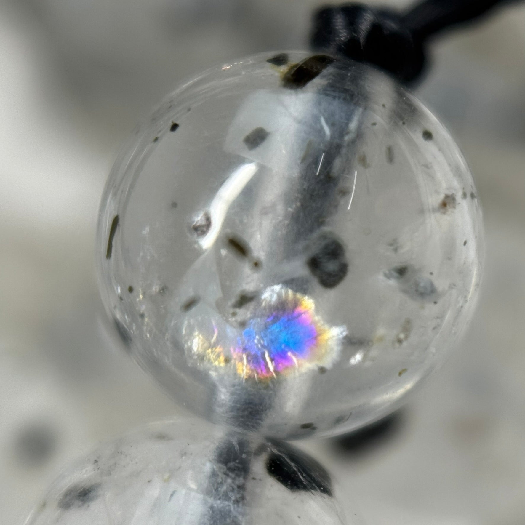 Space Mica Quartz Polished Round Beads