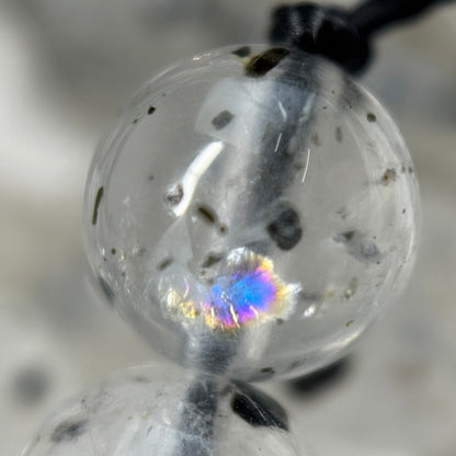 Space Mica Quartz Polished Round Beads