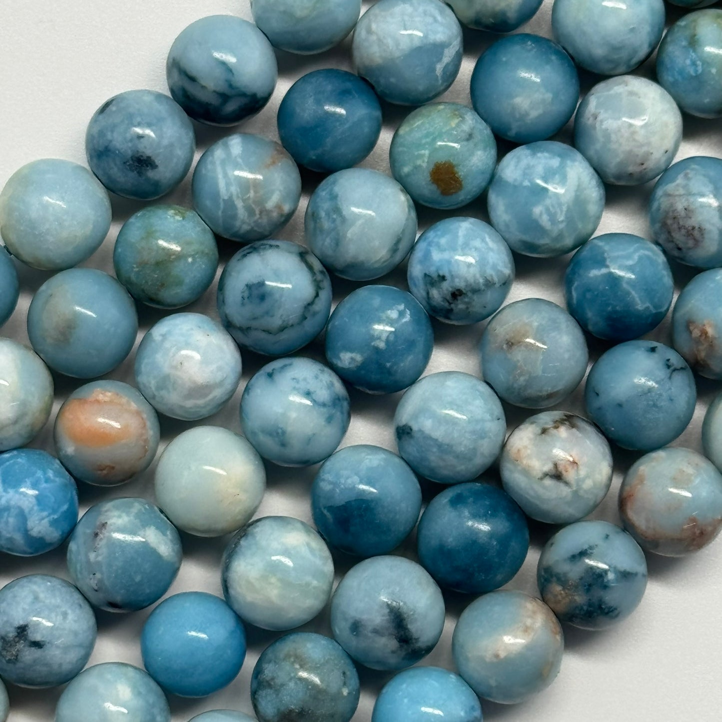 Blue Quartz Polished Round Beads