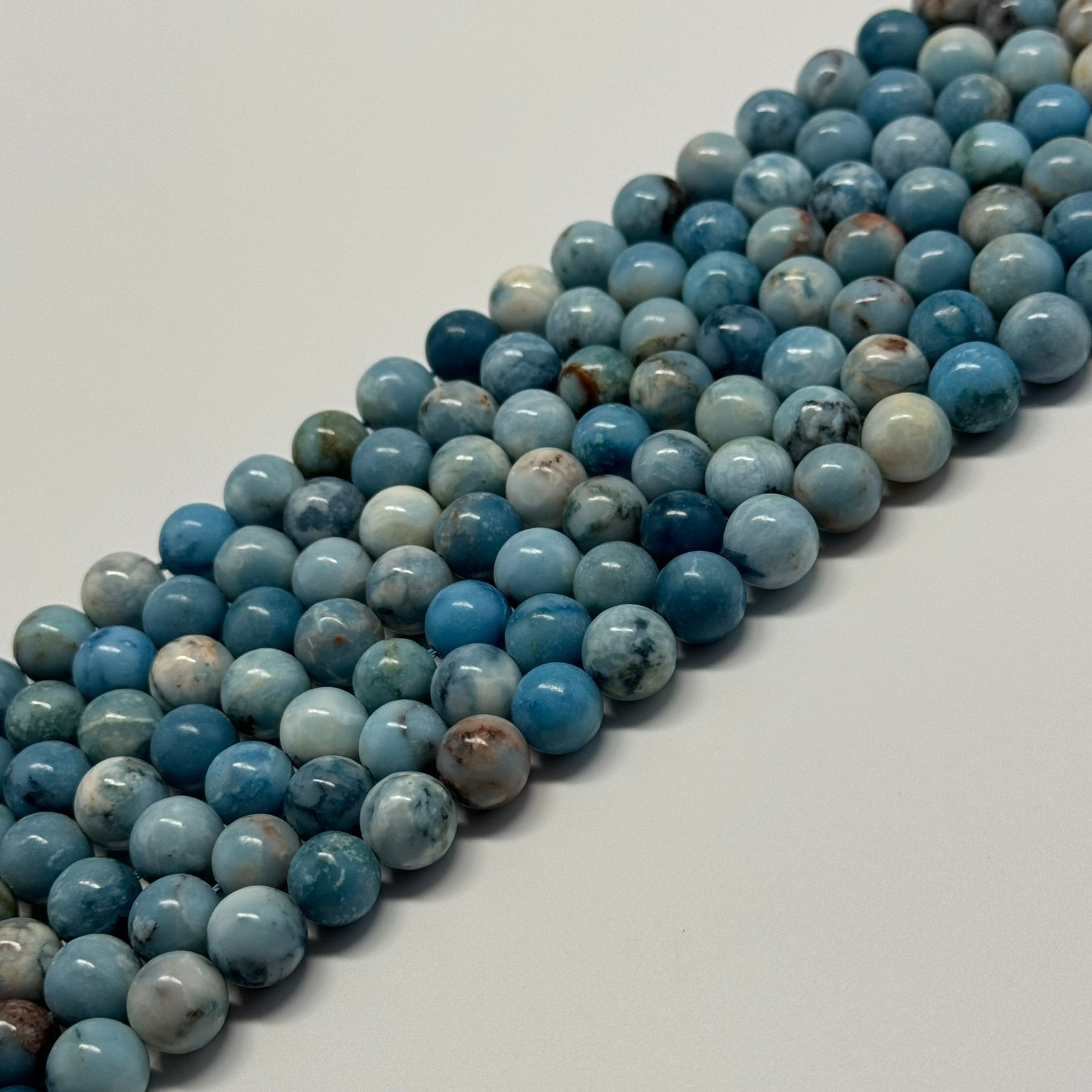 Blue Quartz Polished Round Beads