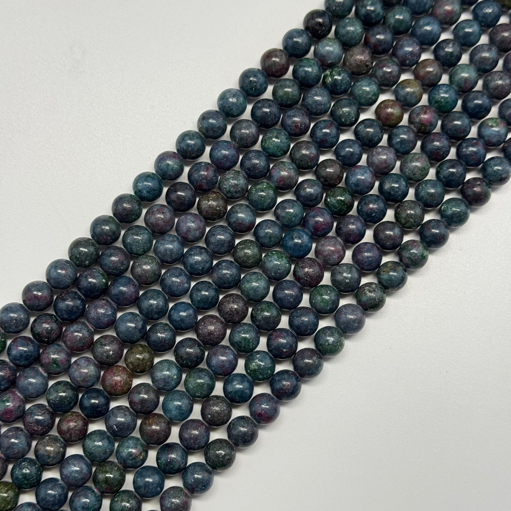 Ruby Zoisite Polished Round Gemstone Beads - (AA Quality)