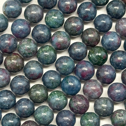 Ruby Zoisite Polished Round Gemstone Beads - (AA Quality)