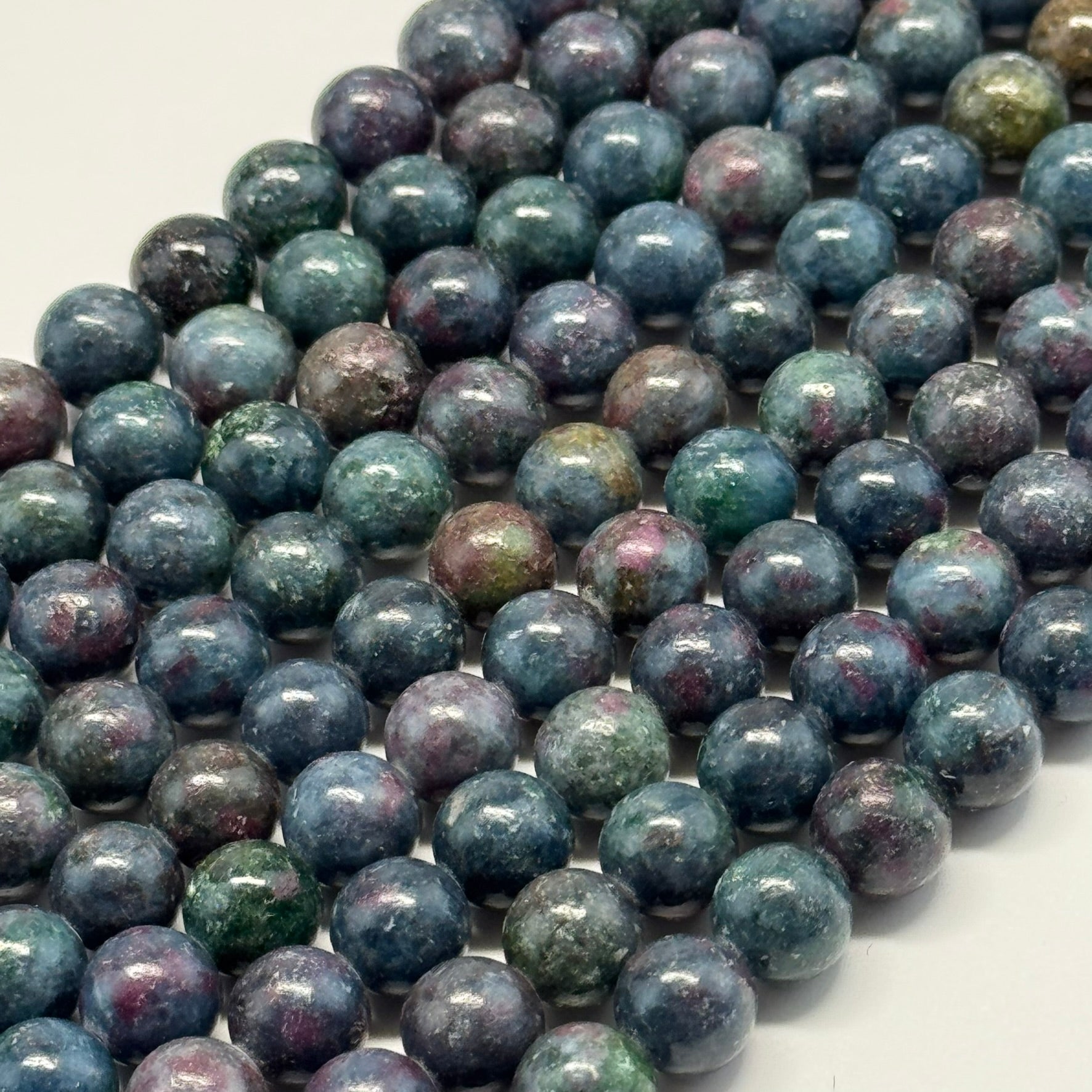 Ruby Zoisite Polished Round Gemstone Beads - (AA Quality)