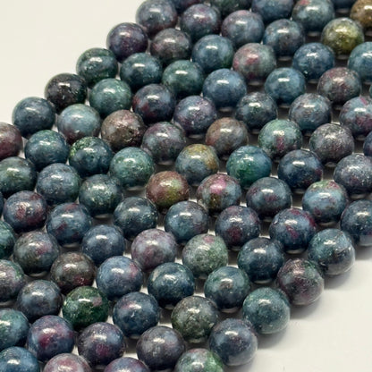Ruby Zoisite Polished Round Gemstone Beads - (AA Quality)
