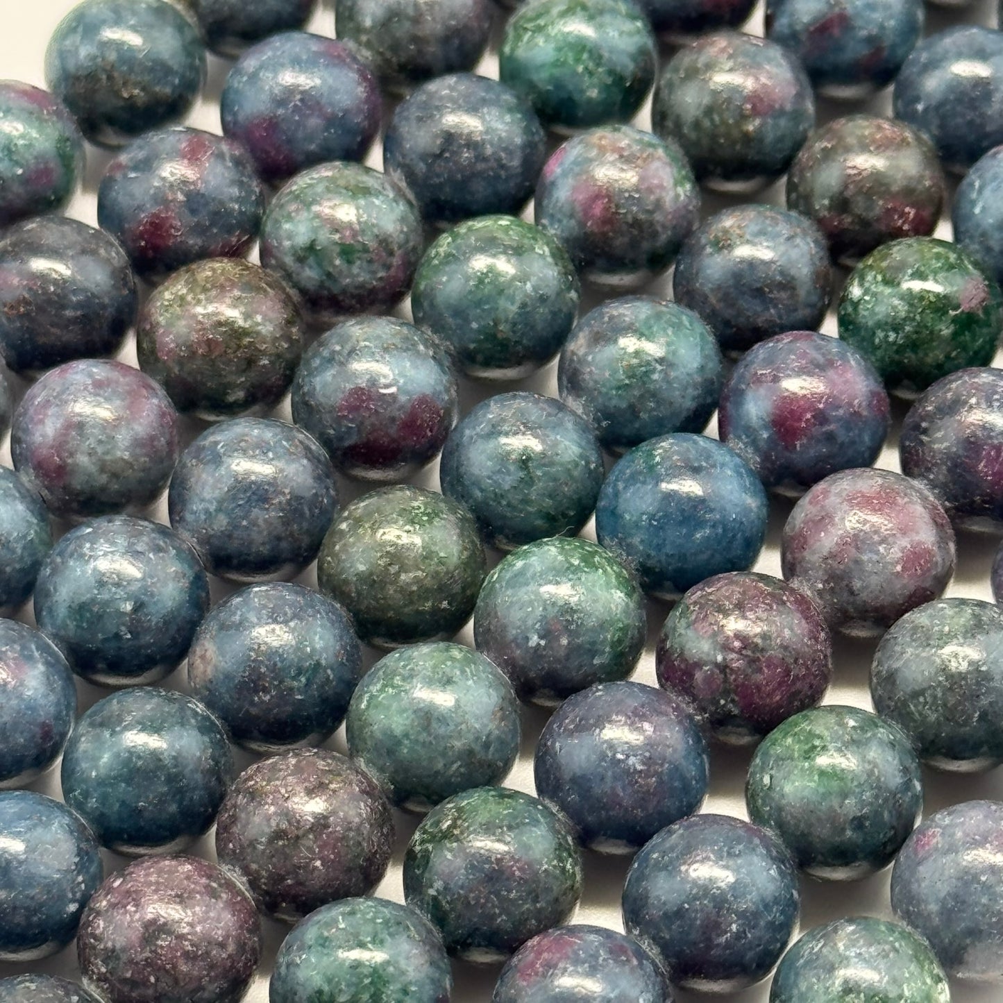 Ruby Zoisite Polished Round Gemstone Beads - (AA Quality)