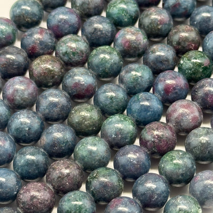 Ruby Zoisite Polished Round Gemstone Beads - (AA Quality)
