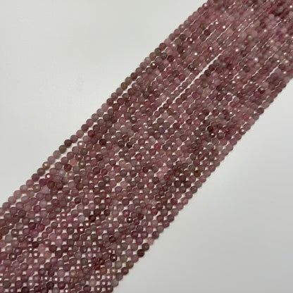 Madagascar Rose Quartz Faceted Round Gemstone Beads - (AA Quality)
