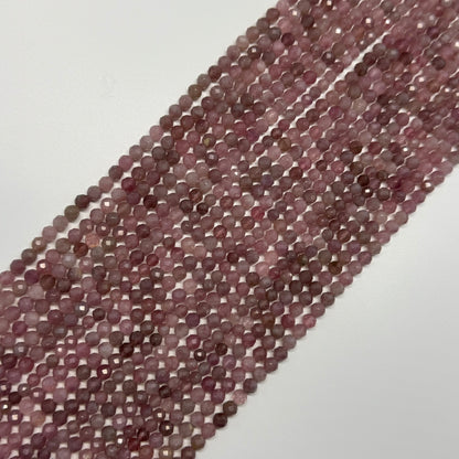 Madagascar Rose Quartz Faceted Round Gemstone Beads - (AA Quality)