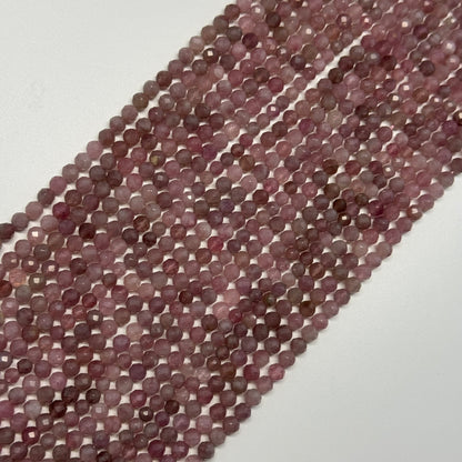 Madagascar Rose Quartz Faceted Round Gemstone Beads - (AA Quality)