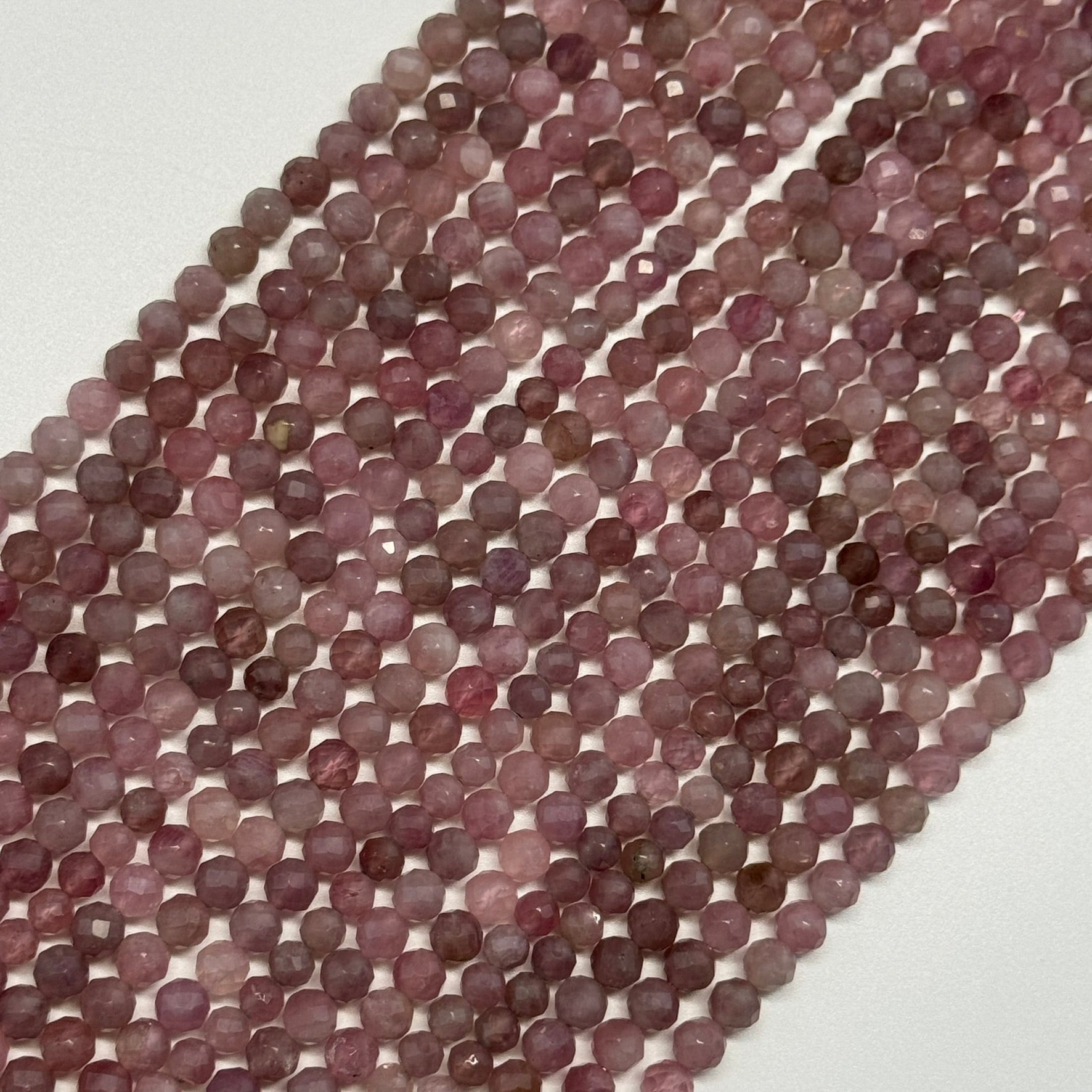 Madagascar Rose Quartz Faceted Round Gemstone Beads - (AA Quality)