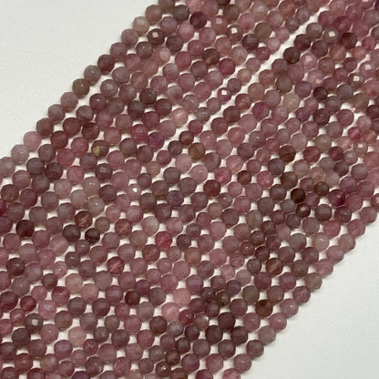 Madagascar Rose Quartz Faceted Round Gemstone Beads - (AA Quality)