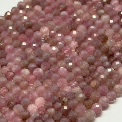 Madagascar Rose Quartz Faceted Round Gemstone Beads - (AA Quality)