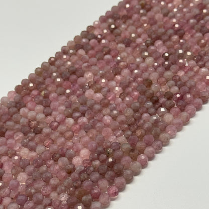 Madagascar Rose Quartz Faceted Round Gemstone Beads - (AA Quality)