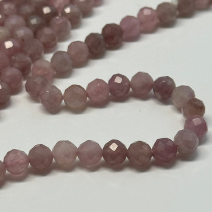 Madagascar Rose Quartz Faceted Round Gemstone Beads - (AA Quality)