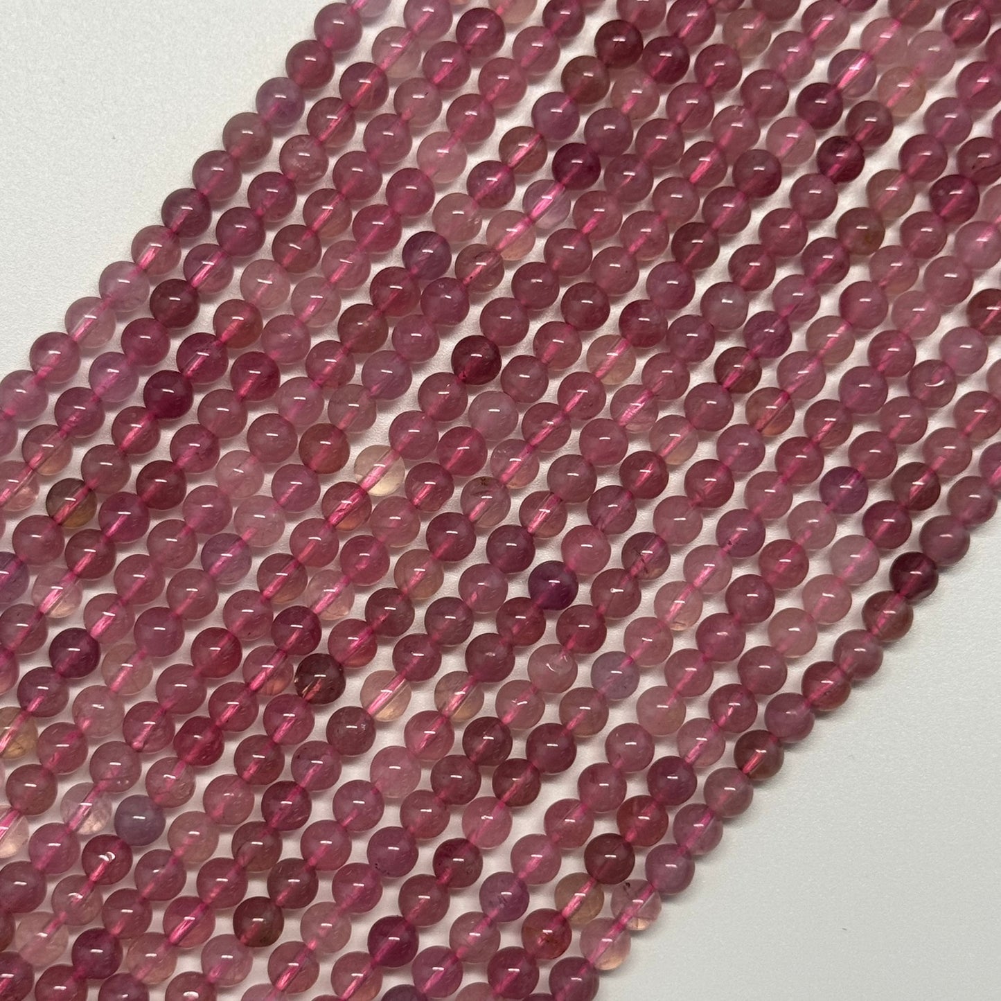 Red Rose Quartz Polished Round Gemstone Beads - (AAAA Quality)