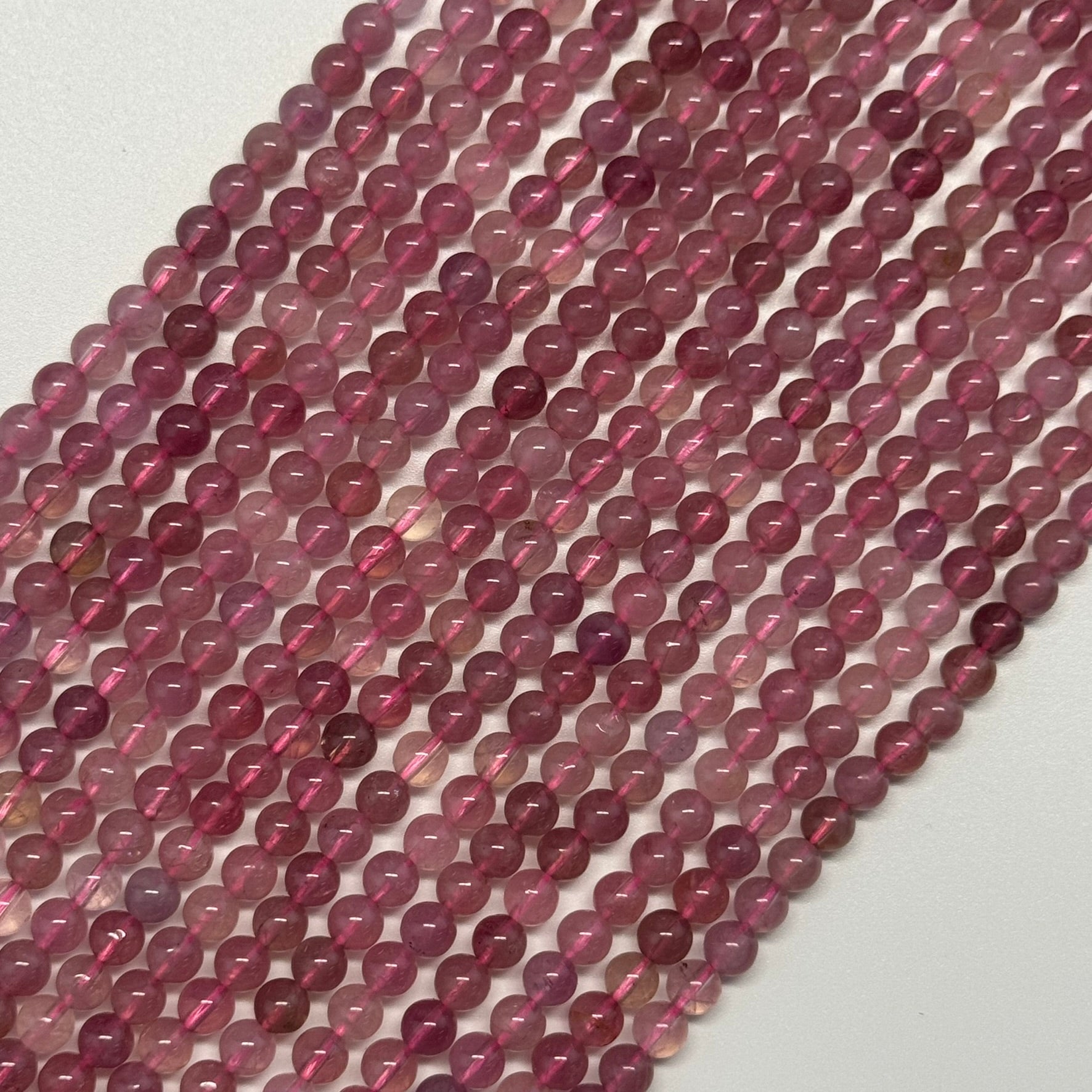 Red Rose Quartz Polished Round Gemstone Beads - (AAAA Quality)