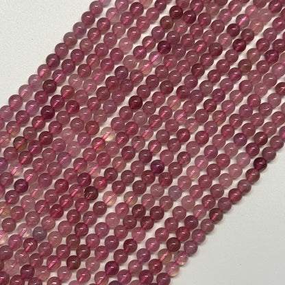 Red Rose Quartz Polished Round Gemstone Beads - (AAAA Quality)